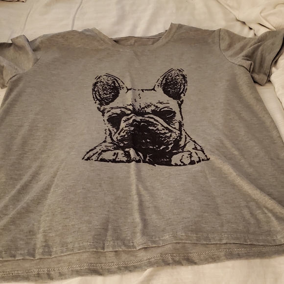 Grey shirt sleeve t-shirt Frenchie - Picture 2 of 3